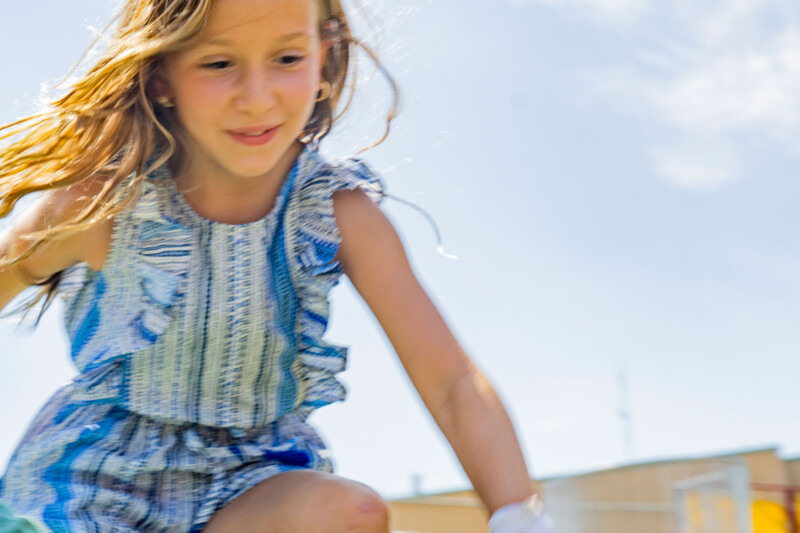 Girl in blue